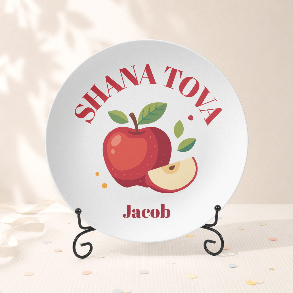 Personalized Shana Tova Plate Plate With Stand by Lil Plate Shop