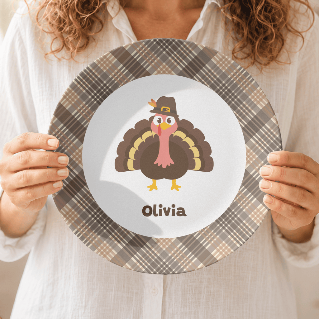 Personalized Turkey Thanksgiving Plate by Lil Plate Shop