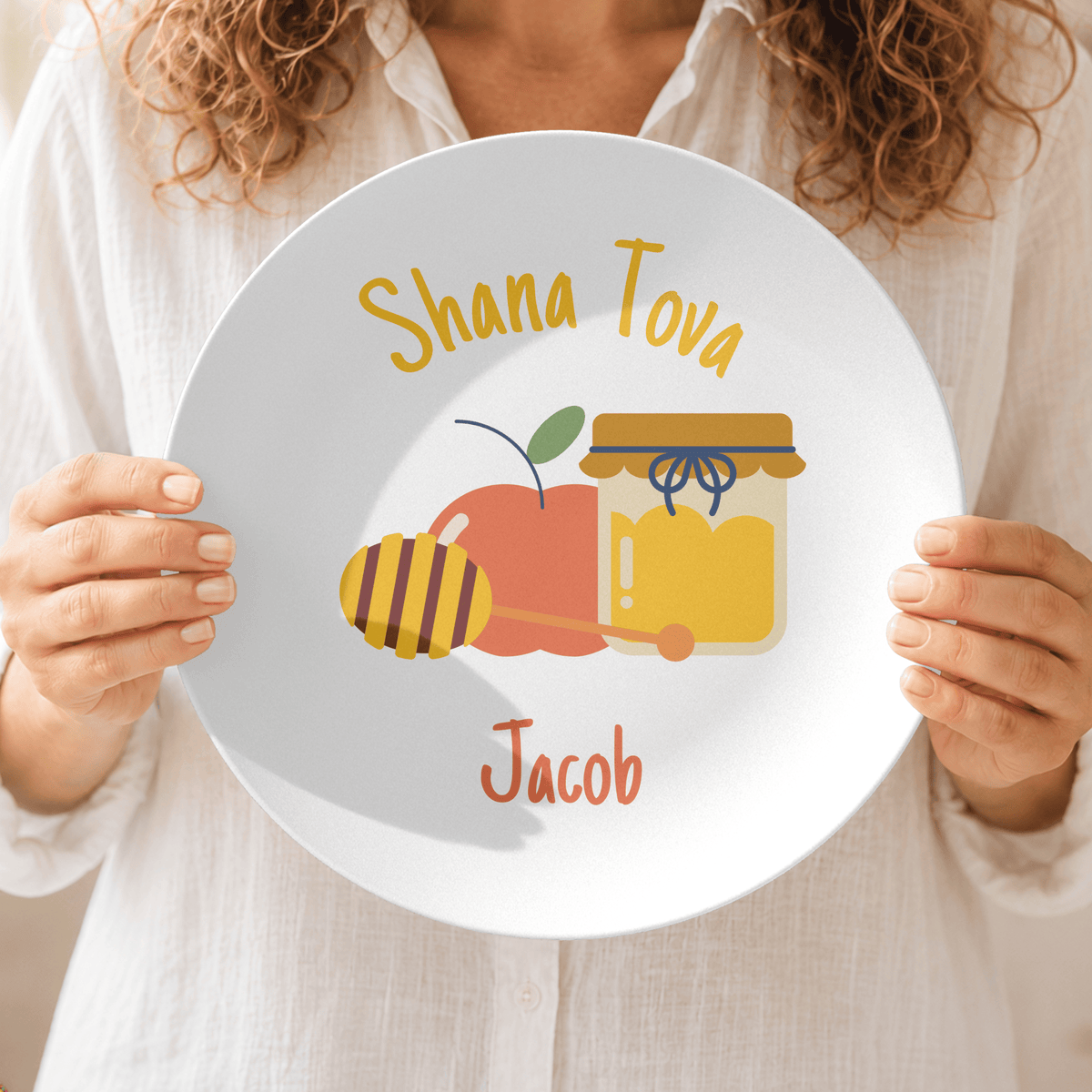 Personalized Rosh Hashanah Plate by Lil Plate Shop