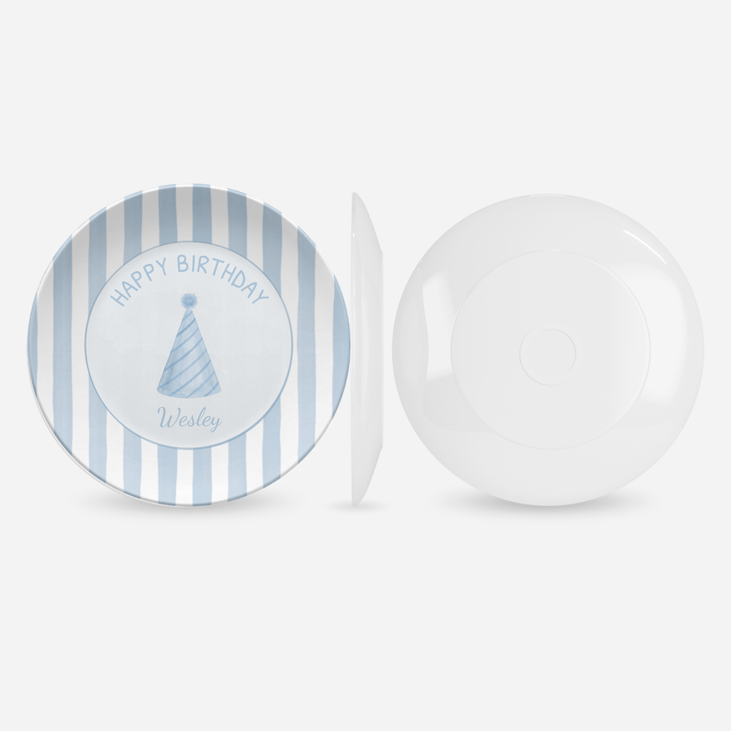 Custom Pink Blue Birthday Plate by Lil Plate Shop