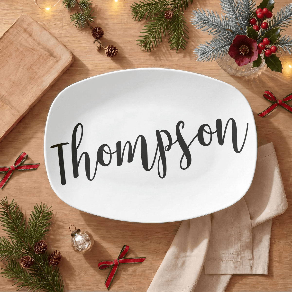 Personalized Large Script Name Platter by Lil Plate Shop