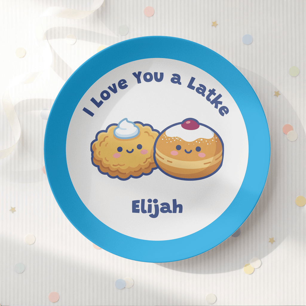 Personalized Love You Latke Hanukkah Plate by Lil Plate Shop