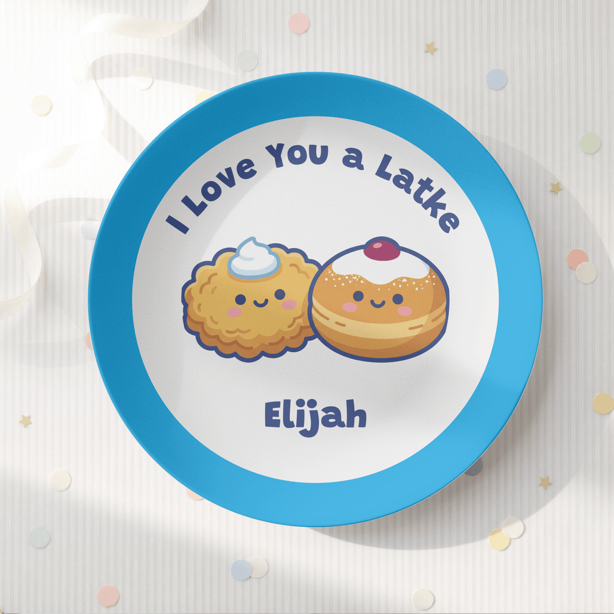 Personalized Love You Latke Hanukkah Plate by Lil Plate Shop