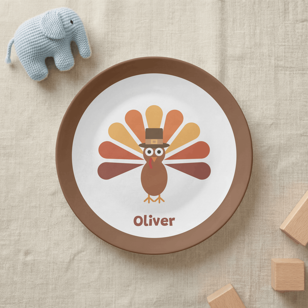 Personalized Turkey Thanksgiving Day Plate by Lil Plate Shop