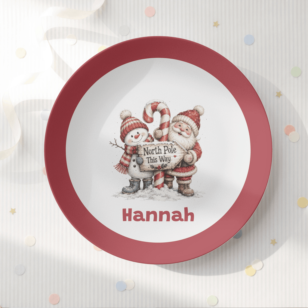 Personalized North Pole Santa Plate by Lil Plate Shop