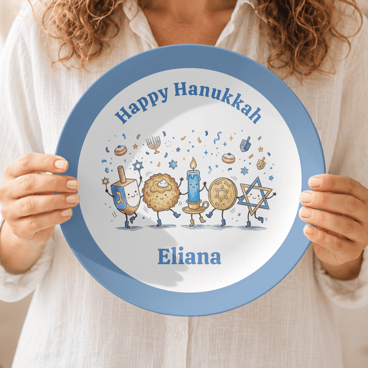 Personalized Happy Hanukkah Plate by Lil Plate Shop