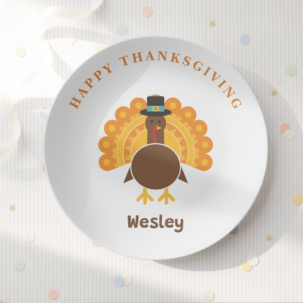 Personalized Happy Thanksgiving Plate by Lil Plate Shop