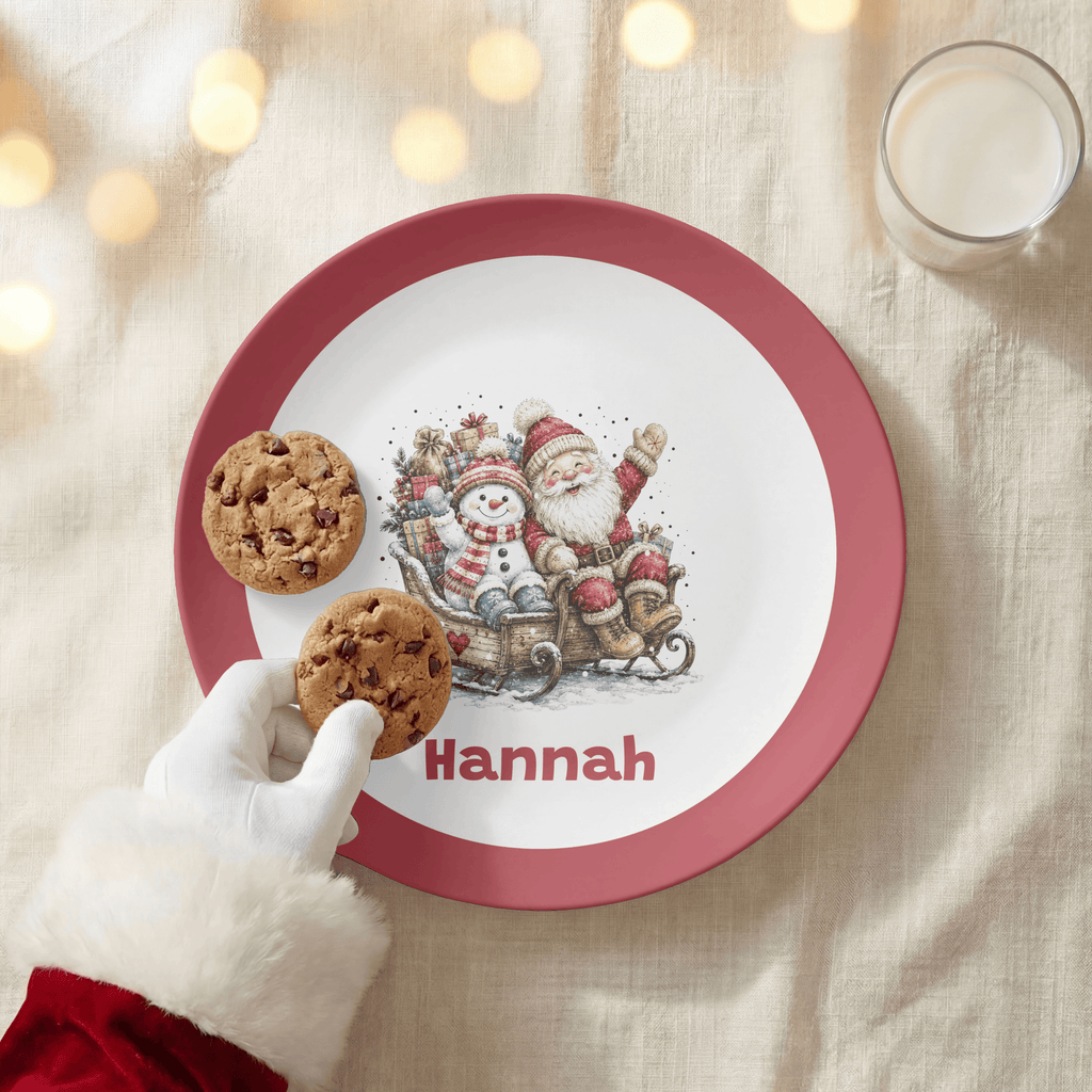 Personalized Santa Sleigh Plate by Lil Plate Shop