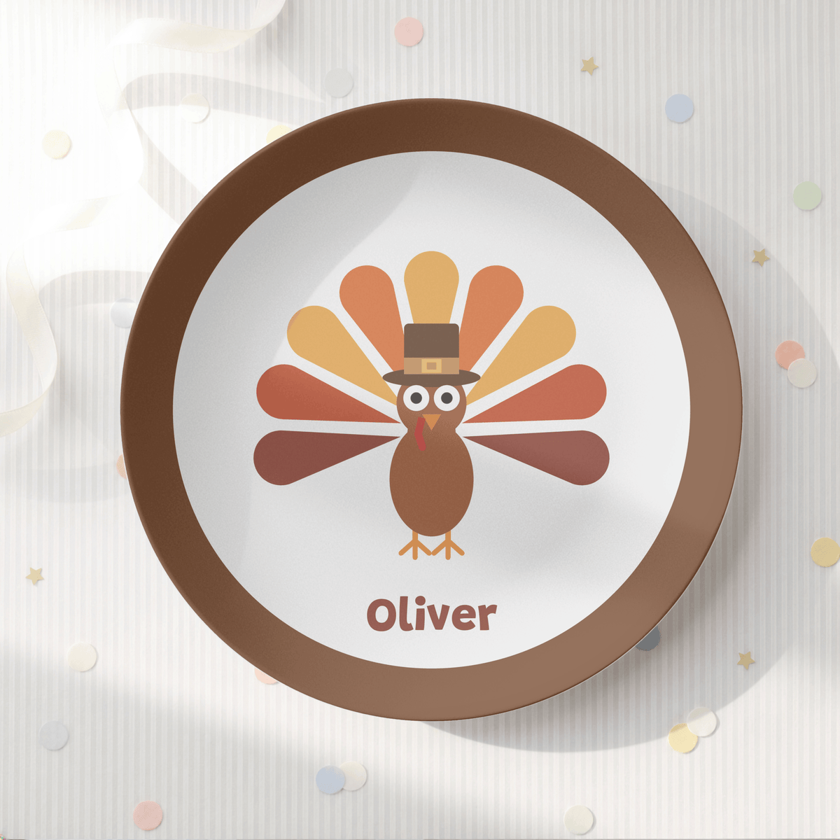 Personalized Turkey Thanksgiving Day Plate by Lil Plate Shop