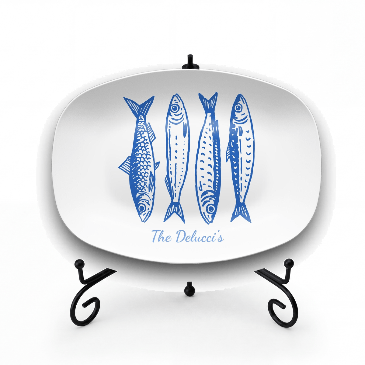 Personalized Sardine Family Platter Platter + Stand + Gift Box by Lil Plate Shop