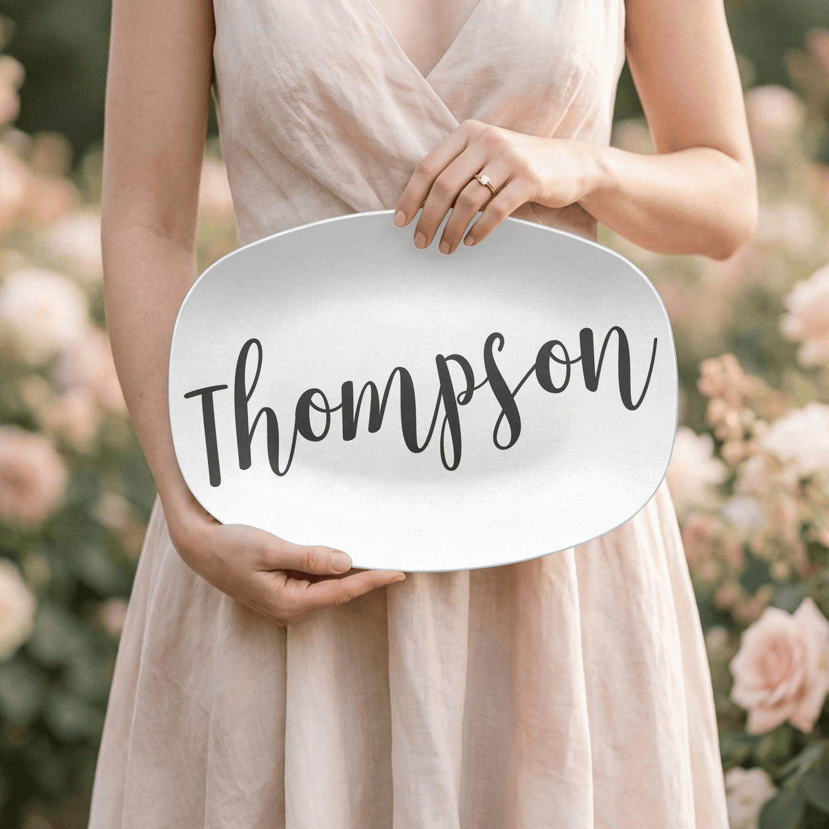 Personalized Large Script Name Platter by Lil Plate Shop