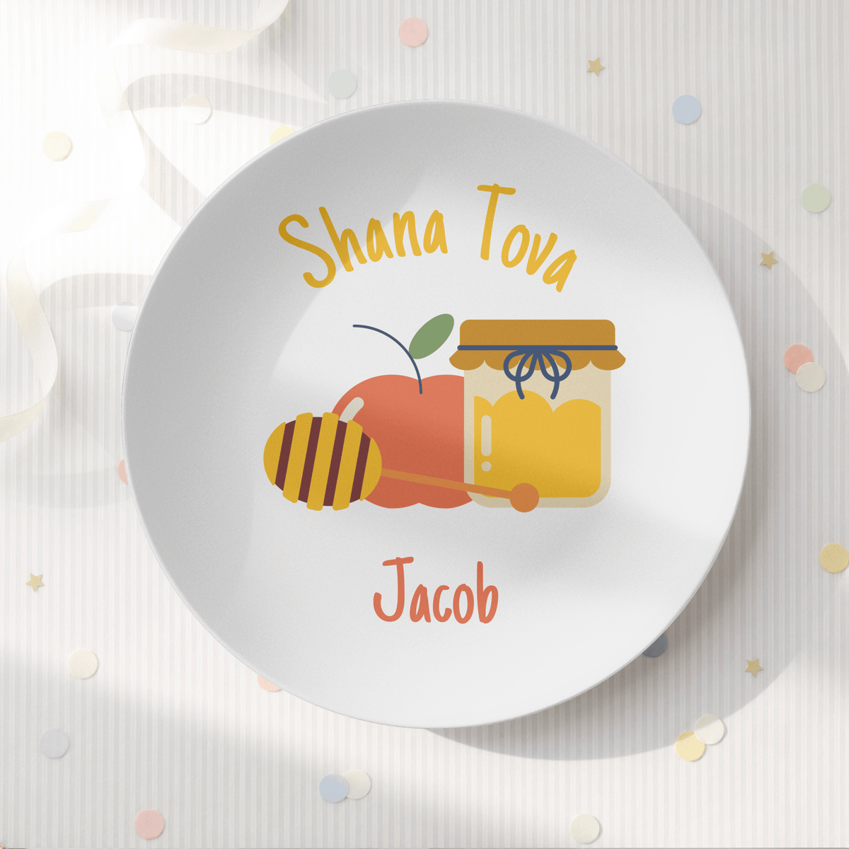 Personalized Rosh Hashanah Plate by Lil Plate Shop