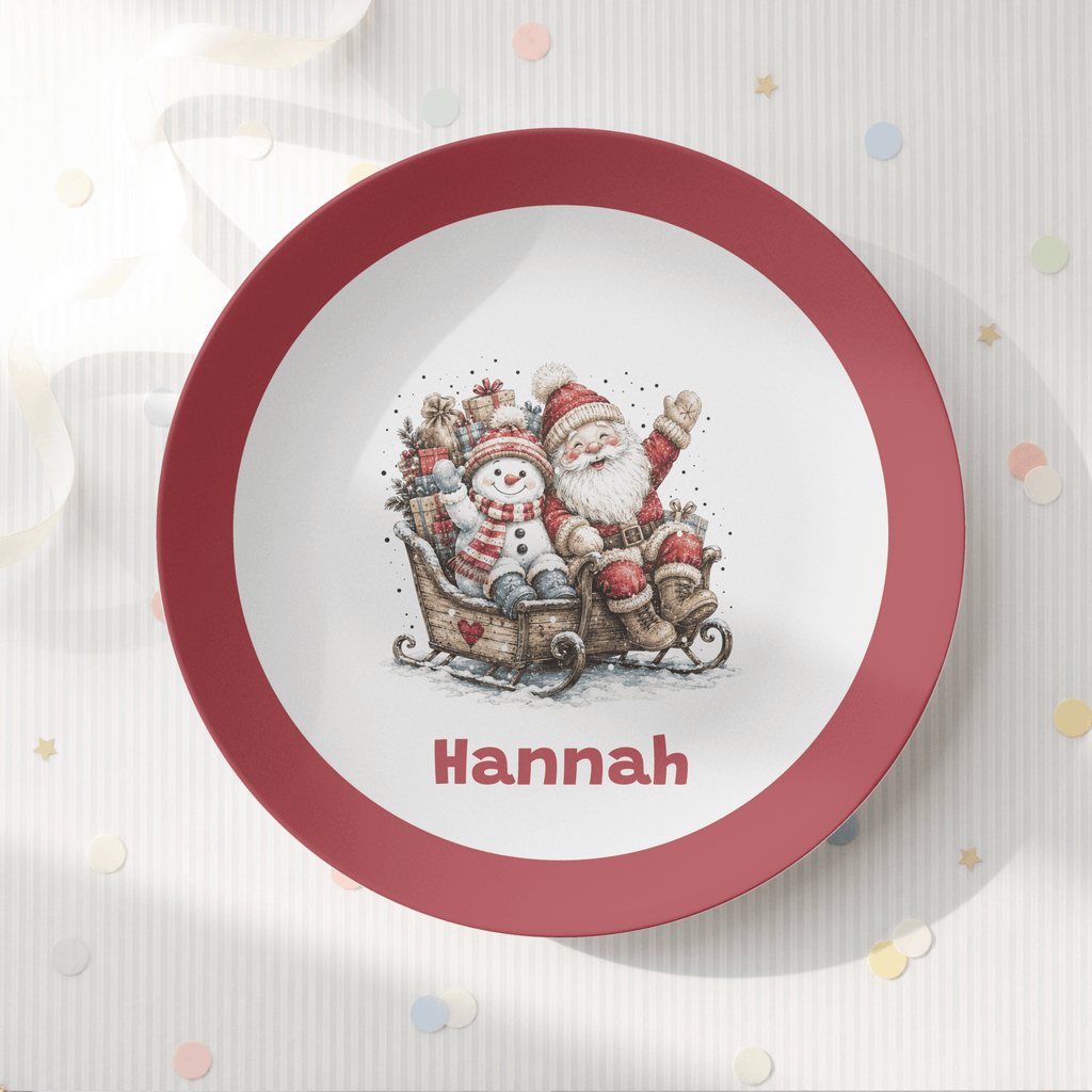 Personalized Santa Sleigh Plate by Lil Plate Shop