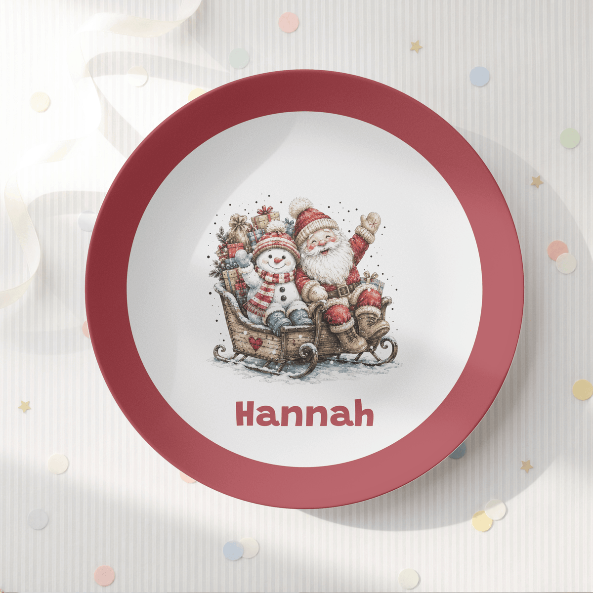 Personalized Santa Sleigh Plate by Lil Plate Shop