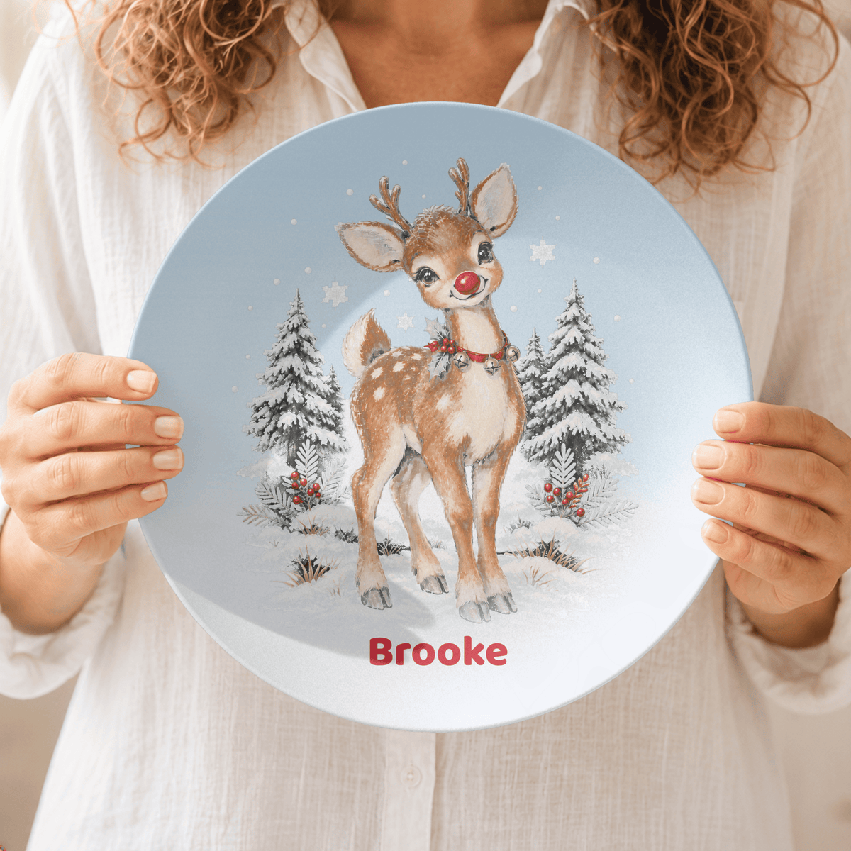 Personalized Rudolph Christmas Plate by Lil Plate Shop