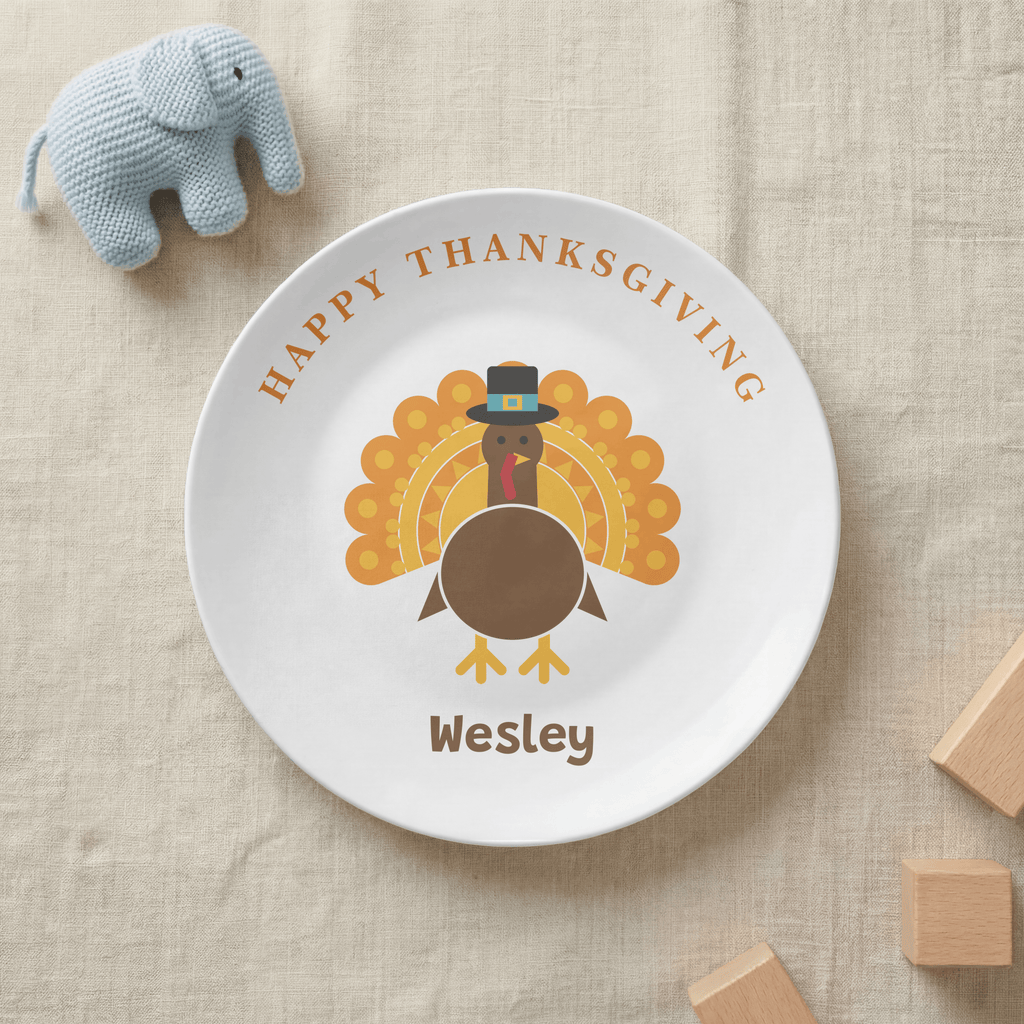 Personalized Happy Thanksgiving Plate by Lil Plate Shop