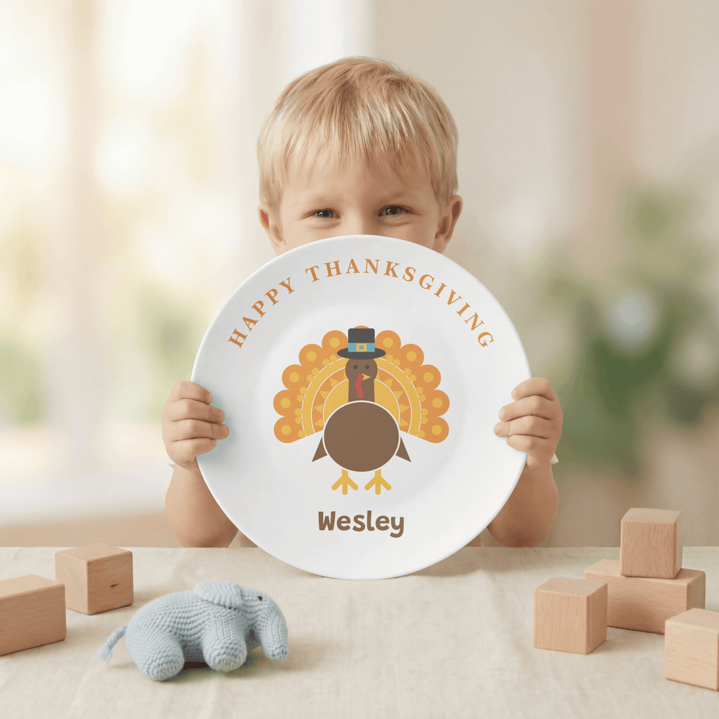 Personalized Happy Thanksgiving Plate by Lil Plate Shop