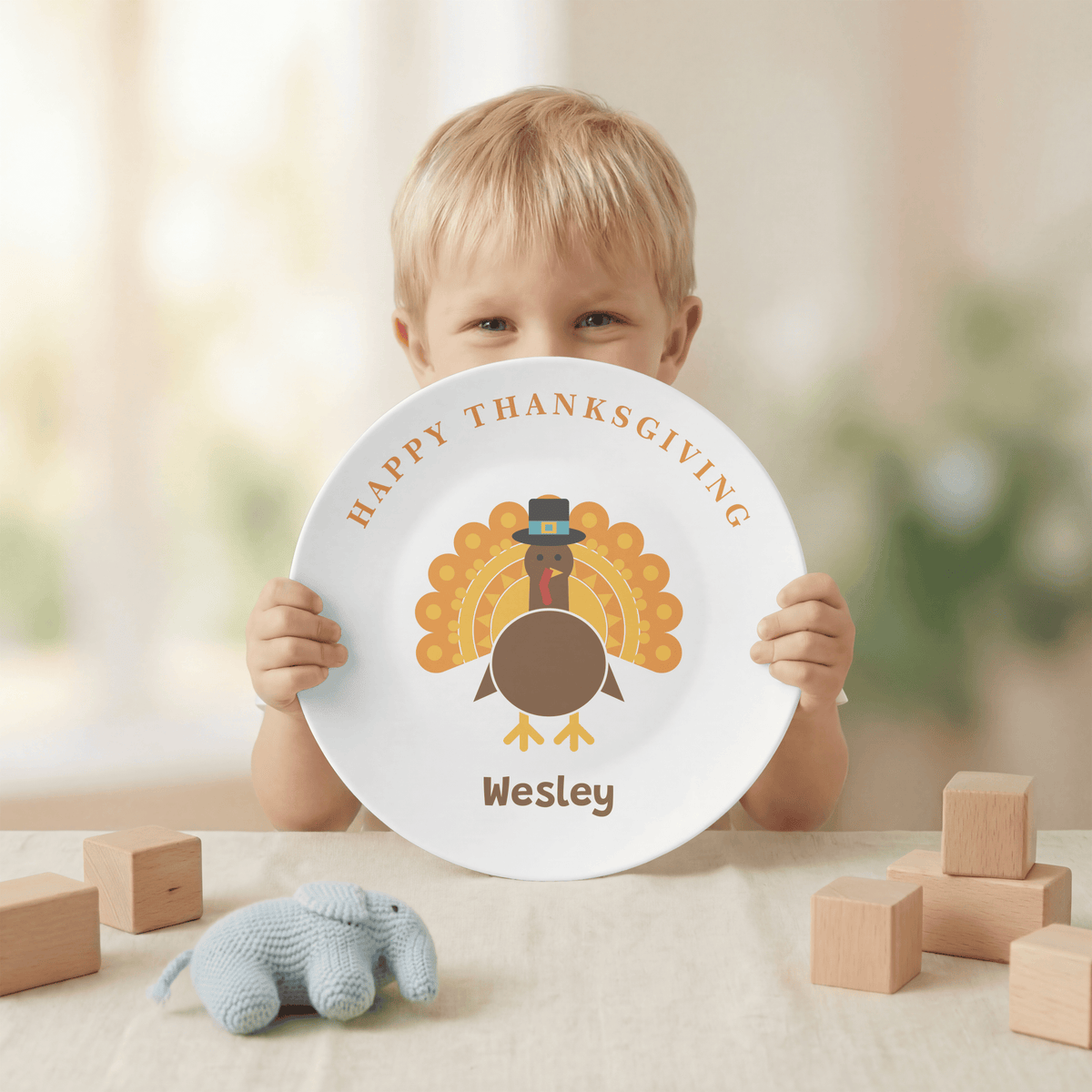Personalized Happy Thanksgiving Plate by Lil Plate Shop