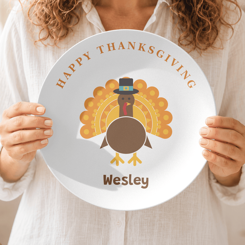 Personalized Happy Thanksgiving Plate by Lil Plate Shop