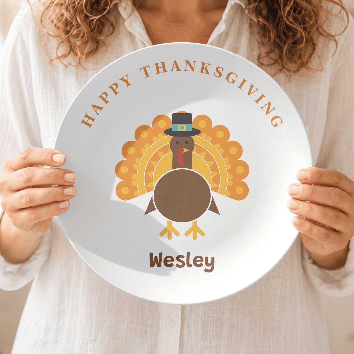 Personalized Happy Thanksgiving Plate by Lil Plate Shop
