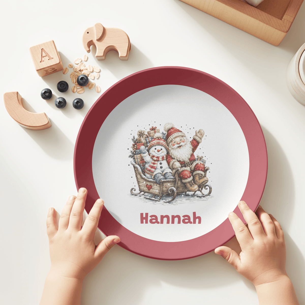 Personalized Santa Sleigh Plate by Lil Plate Shop