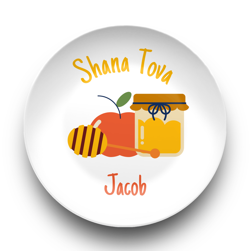 Personalized Rosh Hashanah Plate Plate by Lil Plate Shop