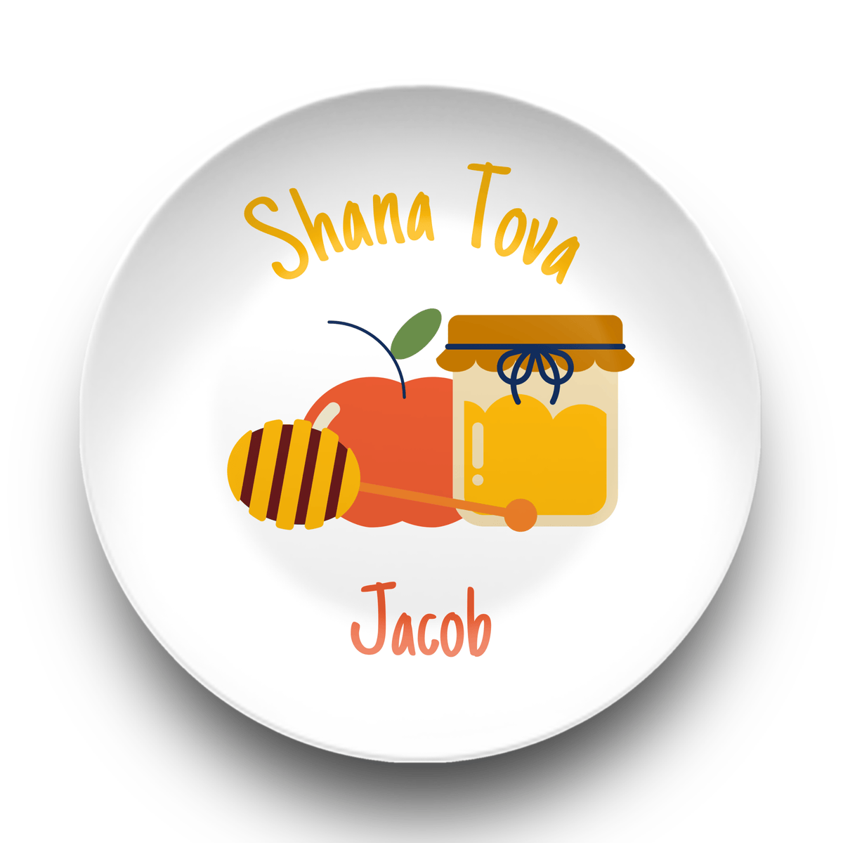 Personalized Rosh Hashanah Plate Plate by Lil Plate Shop