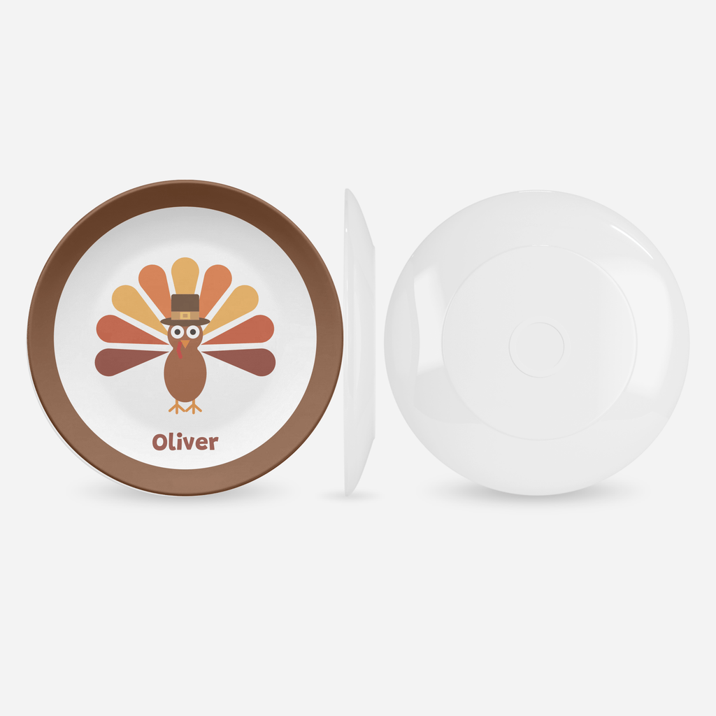 Personalized Turkey Thanksgiving Day Plate by Lil Plate Shop