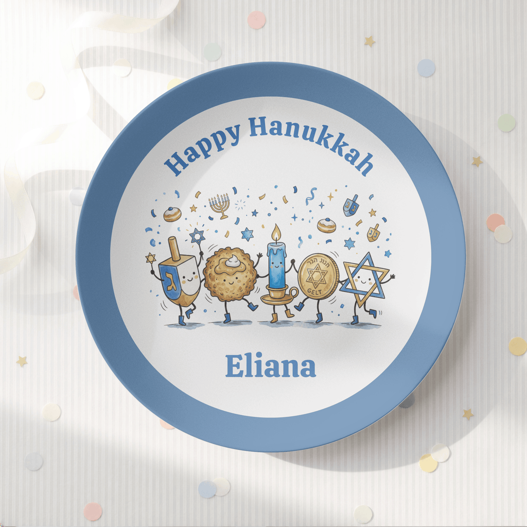 Personalized Happy Hanukkah Plate by Lil Plate Shop