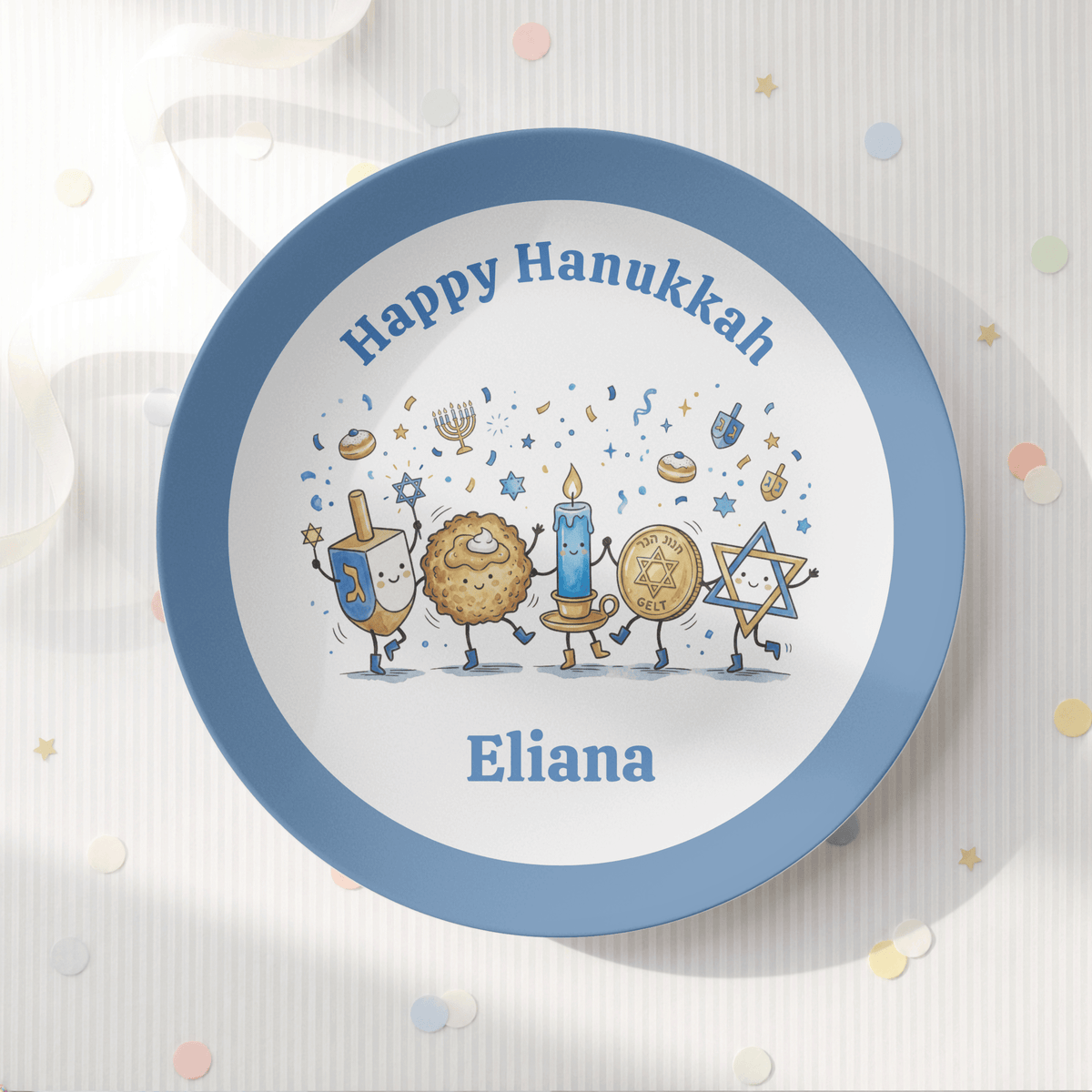 Personalized Happy Hanukkah Plate by Lil Plate Shop