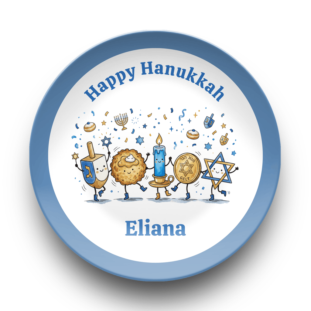 Personalized Happy Hanukkah Plate Plate by Lil Plate Shop