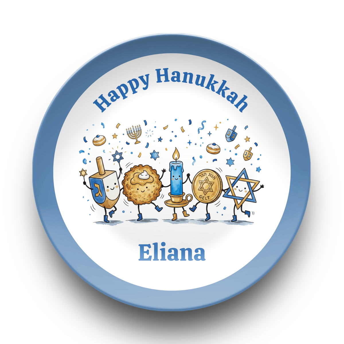 Personalized Happy Hanukkah Plate Plate by Lil Plate Shop