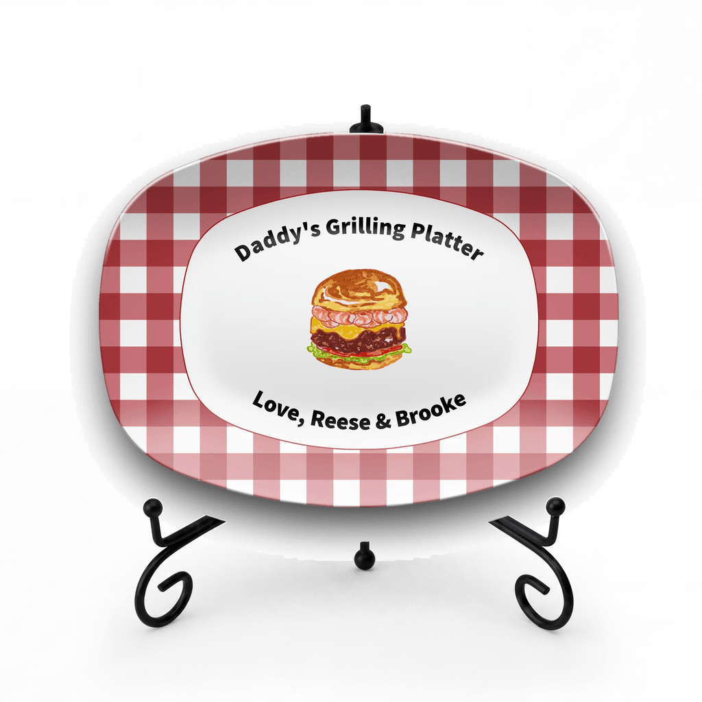 Personalized Grilling Platter Platter + Stand + Gift Box by Lil Plate Shop