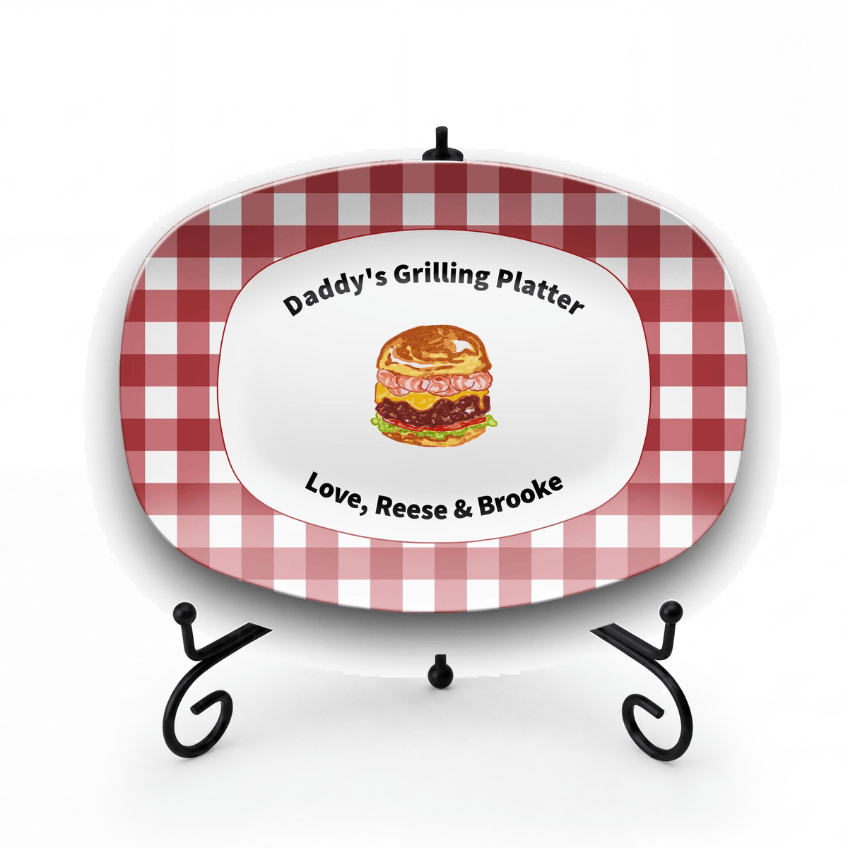 Personalized Grilling Platter Platter + Stand + Gift Box by Lil Plate Shop