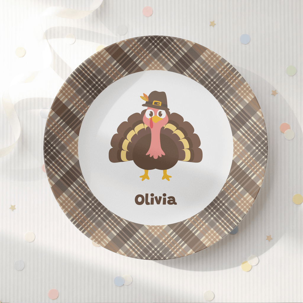 Personalized Turkey Thanksgiving Plate by Lil Plate Shop