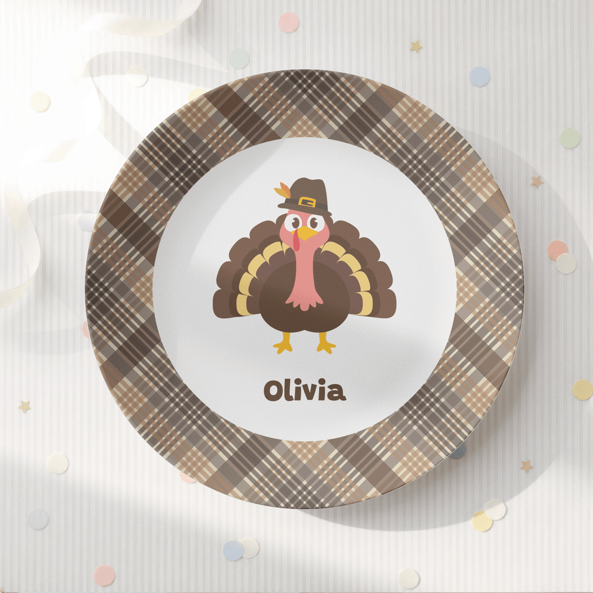 Personalized Turkey Thanksgiving Plate by Lil Plate Shop