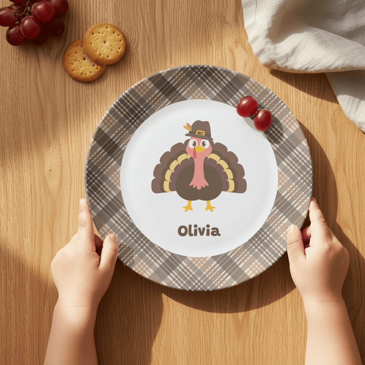 Personalized Turkey Thanksgiving Plate by Lil Plate Shop