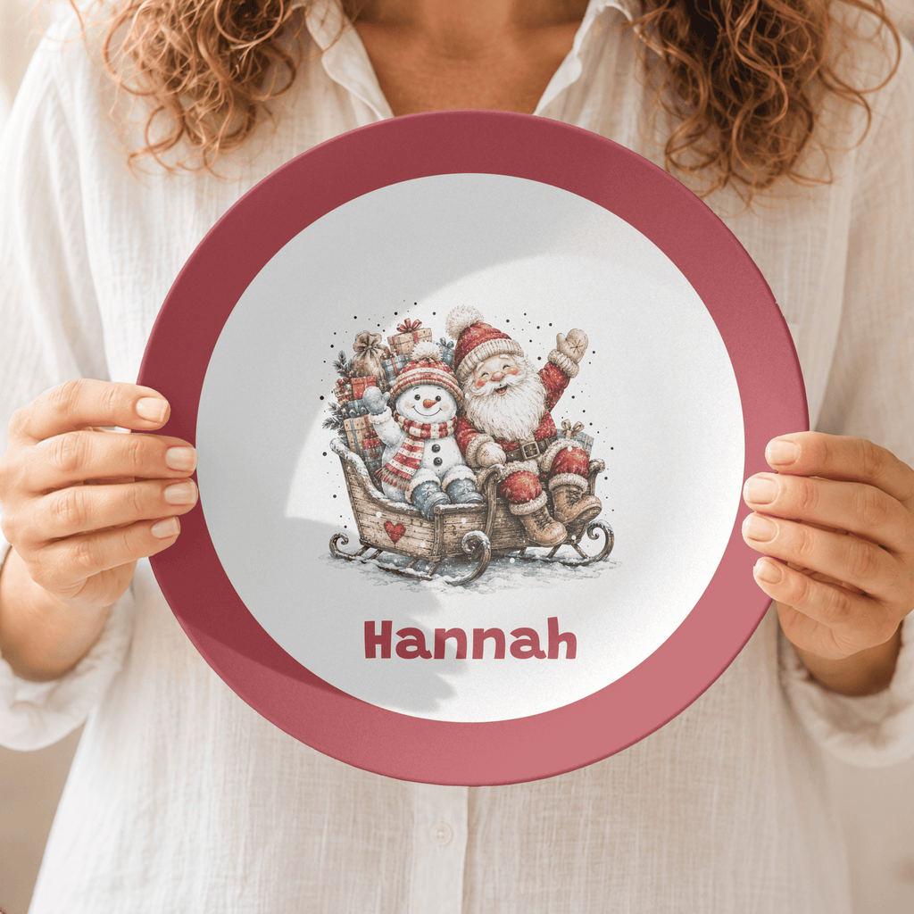 Personalized Santa Sleigh Plate by Lil Plate Shop