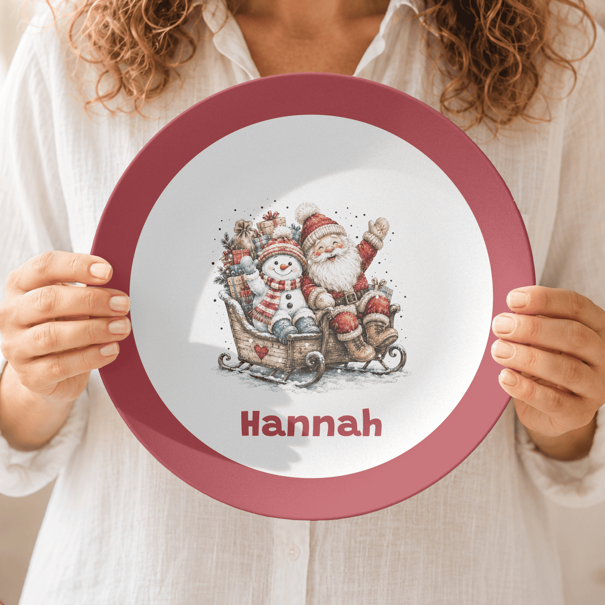 Personalized Santa Sleigh Plate by Lil Plate Shop