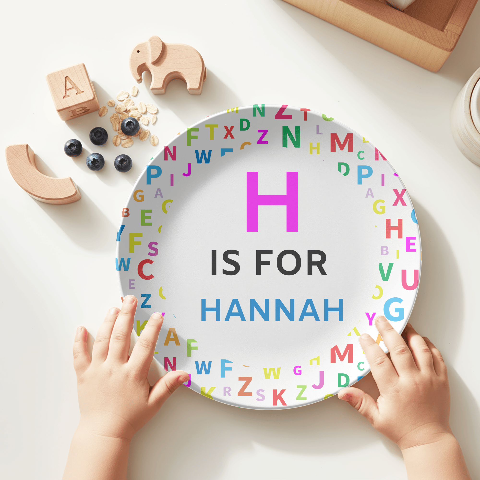 Alphabet Pattern Name Plate by Lil Plate Shop