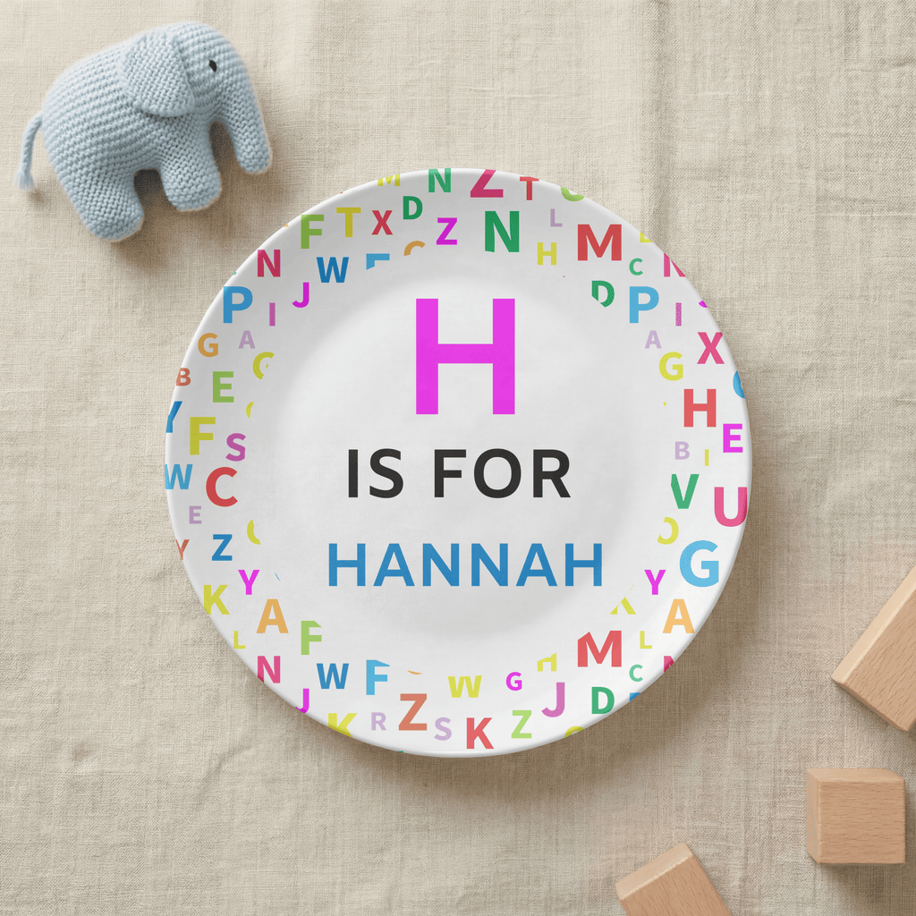 Alphabet Pattern Name Plate by Lil Plate Shop