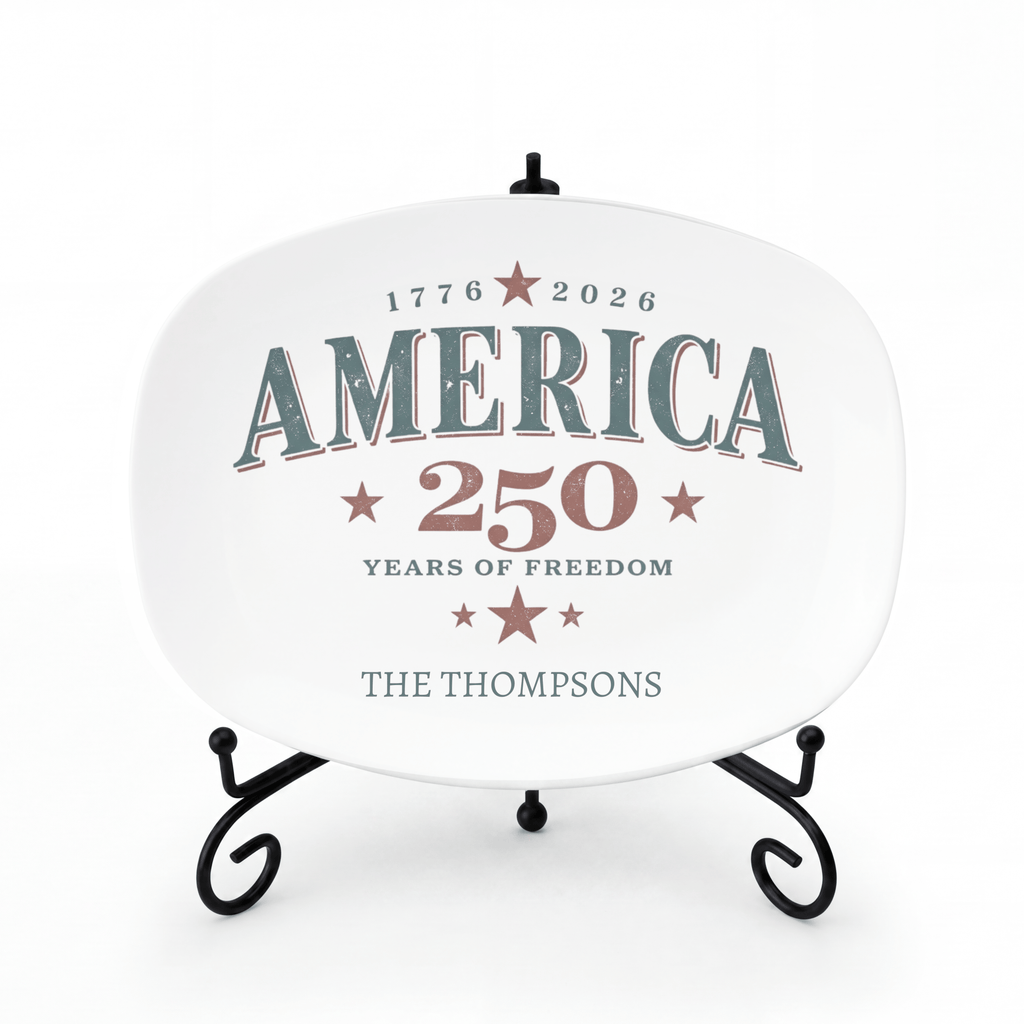 America 250th Anniversary Platter Platter + Stand + Gift Box by Lil Plate Shop