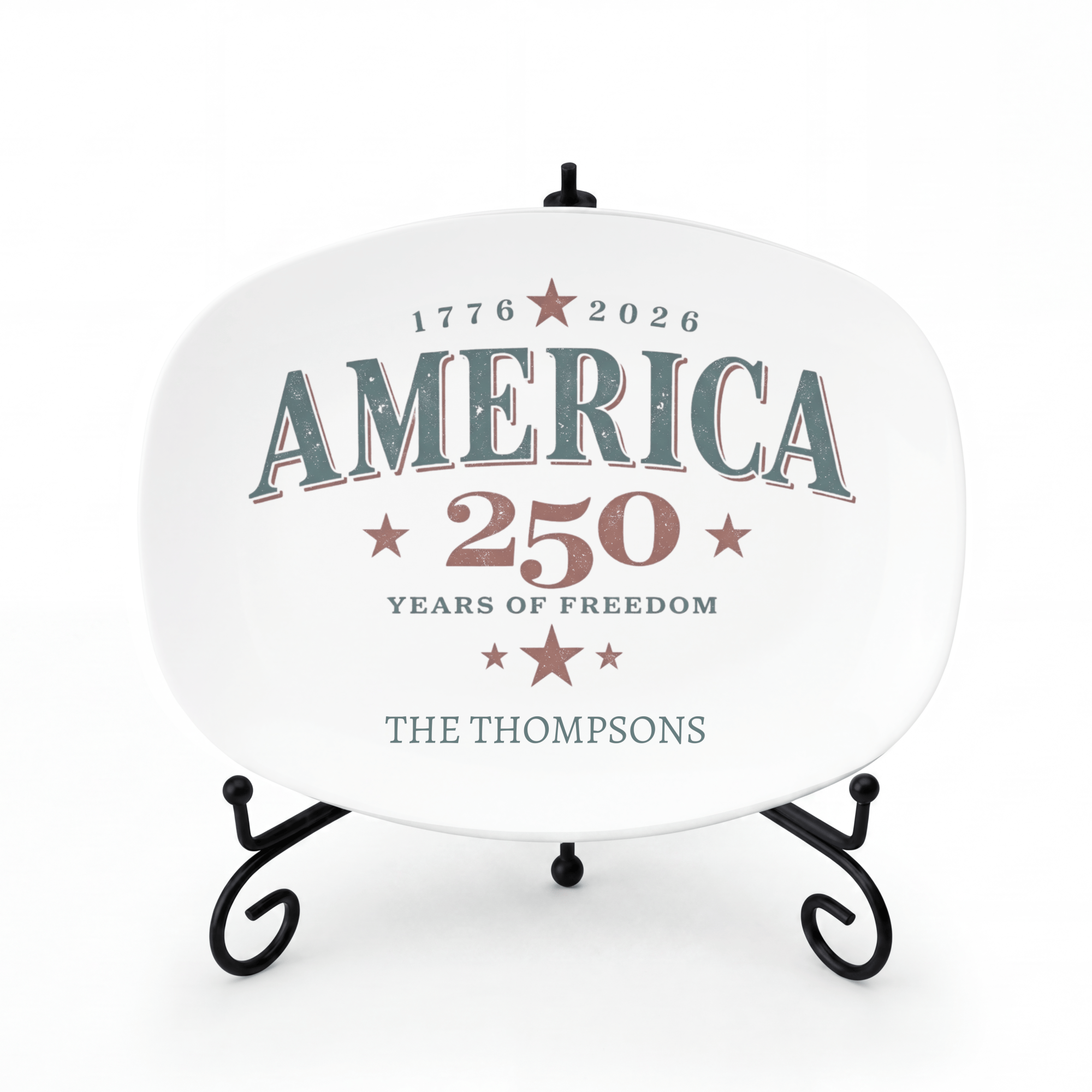 America 250th Anniversary Platter Platter + Stand + Gift Box by Lil Plate Shop