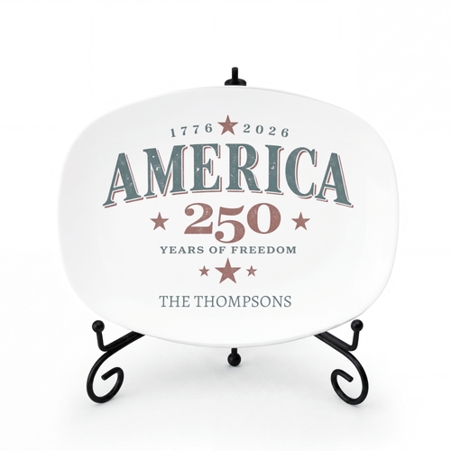America 250th Anniversary Platter Platter + Stand + Gift Box by Lil Plate Shop