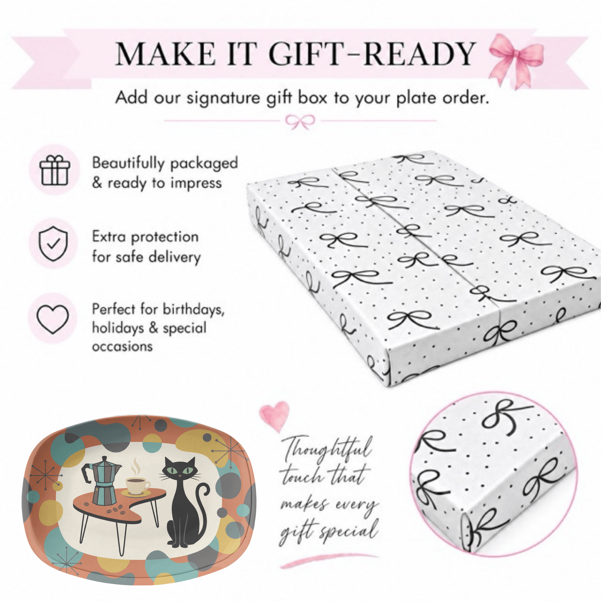 Atomic Cat Coffee Bar Serving Platter by Lil Plate Shop