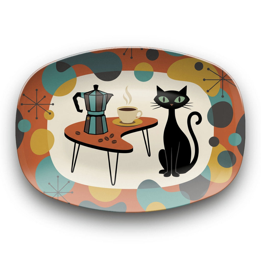 Atomic Cat Coffee Bar Serving Platter by Lil Plate Shop