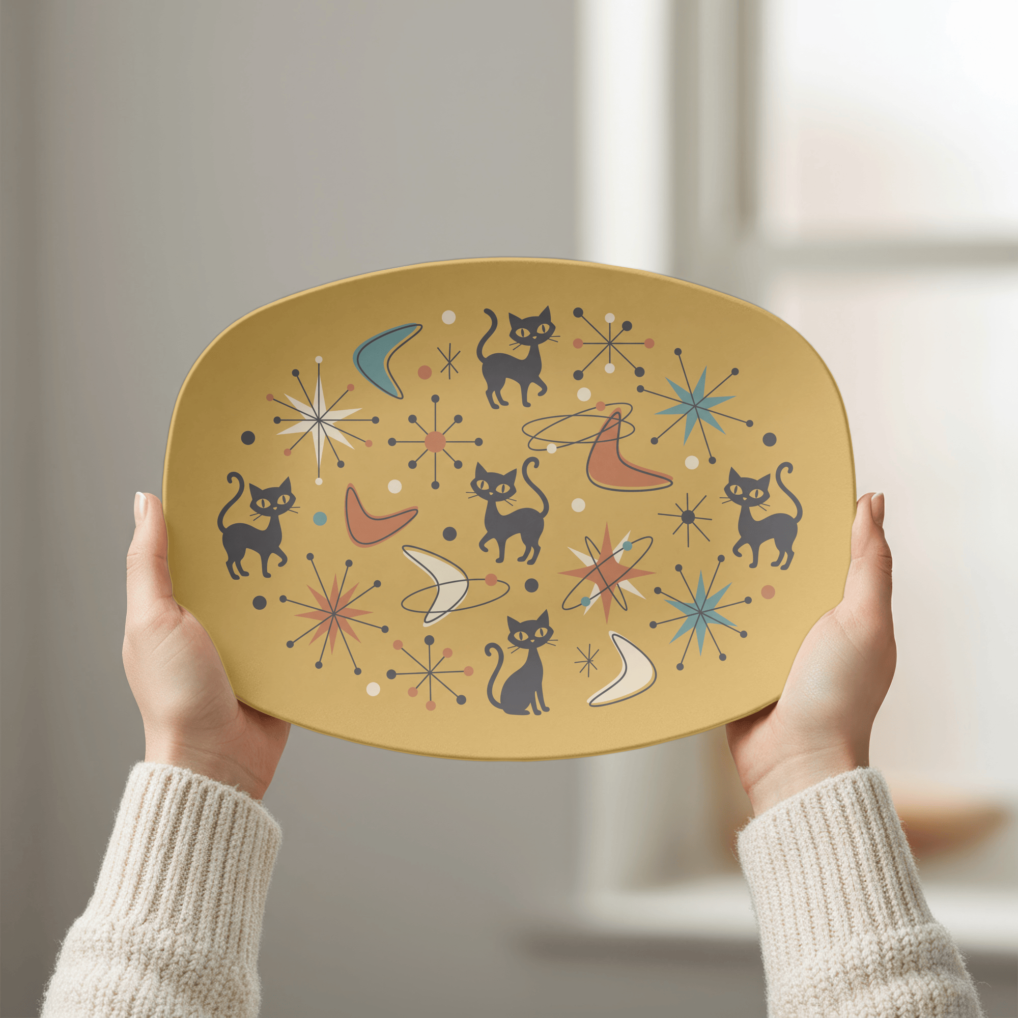 Atomic Cat Serving Platter by Lil Plate Shop