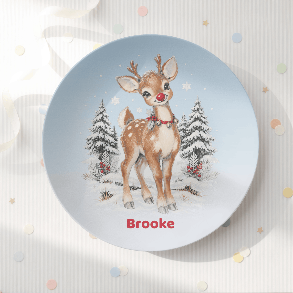 Personalized Rudolph Christmas Plate by Lil Plate Shop