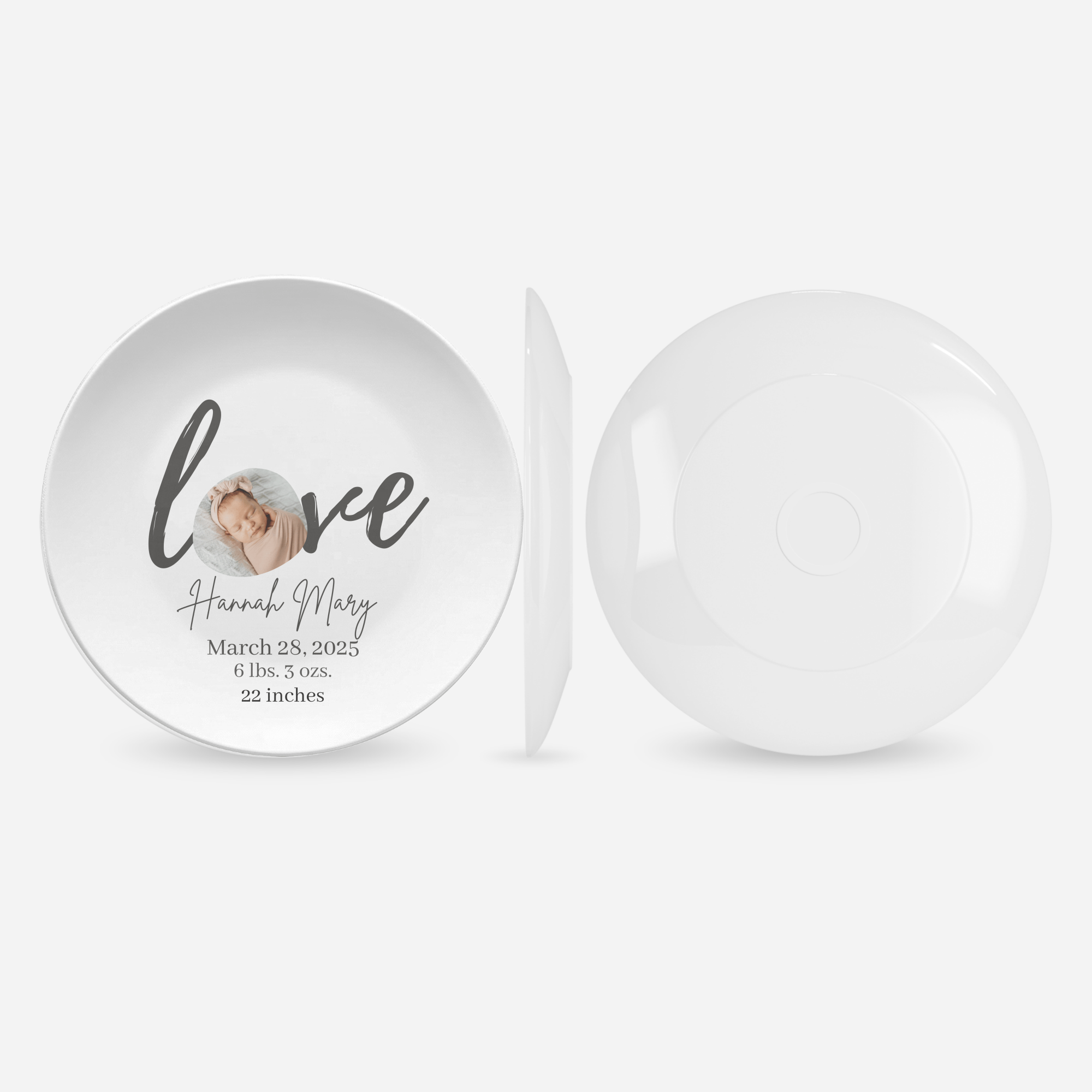 Baby Birth Announcement Plate by Lil Plate Shop