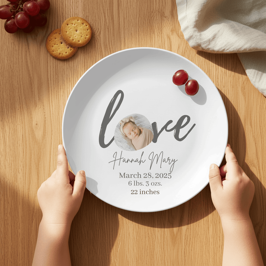 Baby Birth Announcement Plate by Lil Plate Shop